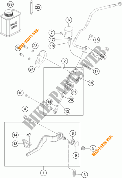 BREMSPUMPE HINTEN für KTM 1290 SUPER ADVENTURE WHITE ABS 2016