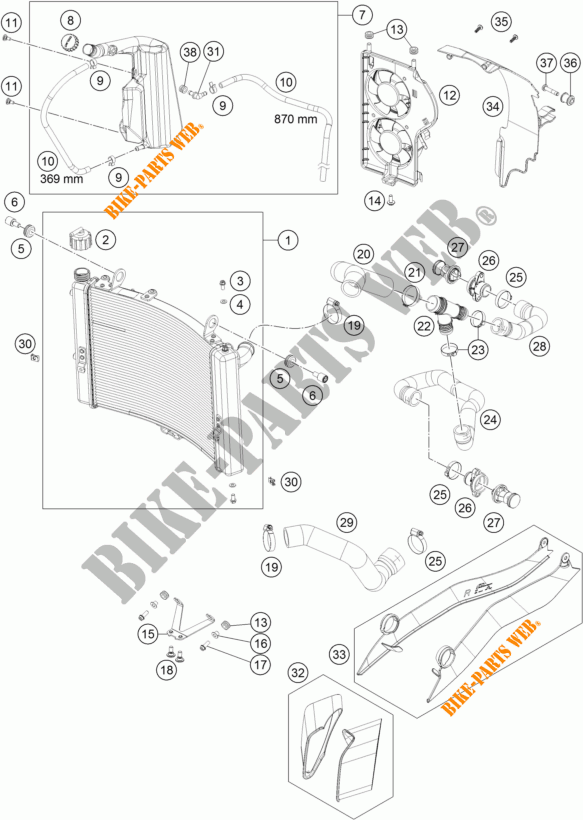 KÜHLSYSTEM für KTM 1290 SUPER ADVENTURE WHITE ABS 2016