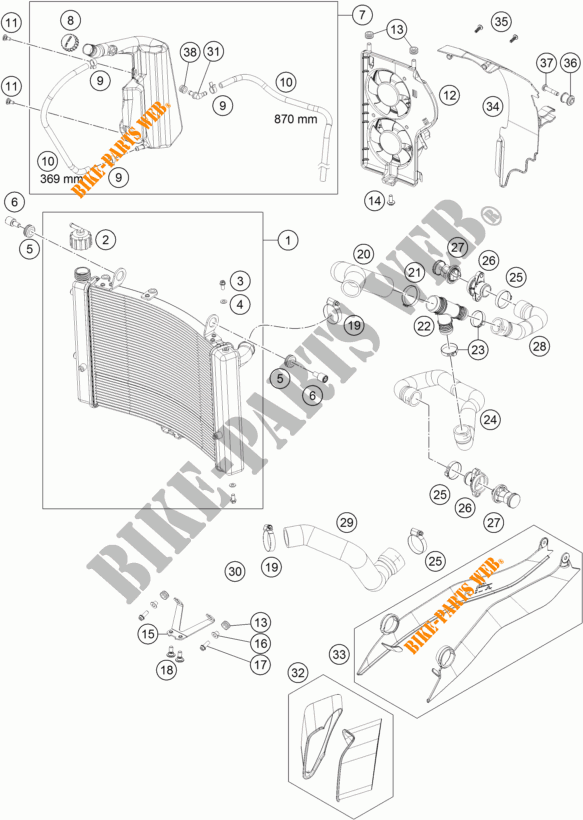 KÜHLSYSTEM für KTM 1290 SUPER ADVENTURE WHITE ABS 2015