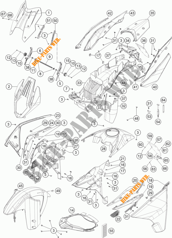 PLASTIK für KTM 1290 SUPER ADVENTURE WHITE ABS 2015