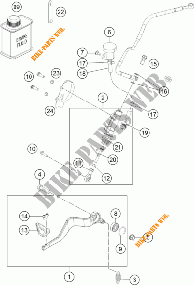 BREMSPUMPE HINTEN für KTM 1190 ADVENTURE R ABS 2016