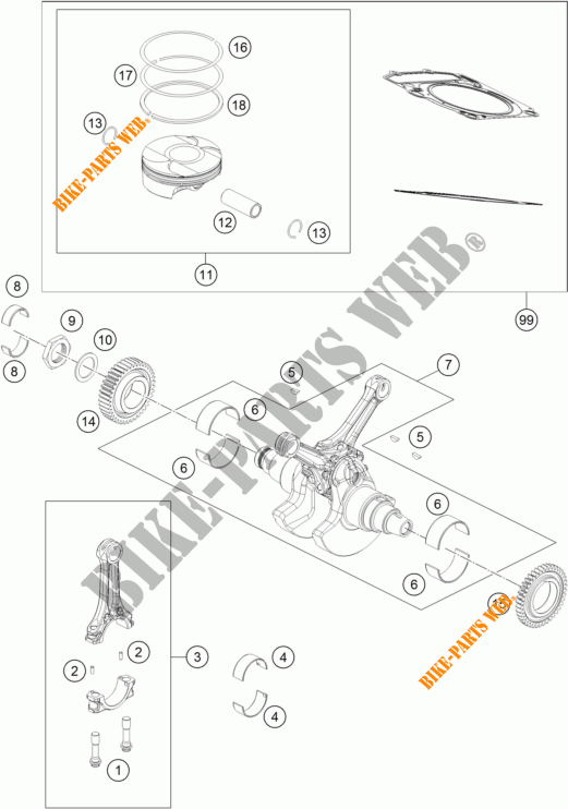 KURBELWELLE / KOLBEN für KTM 1190 ADVENTURE R ABS 2016