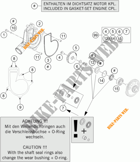WASSERPUMPE für KTM 1190 ADVENTURE R ABS 2015