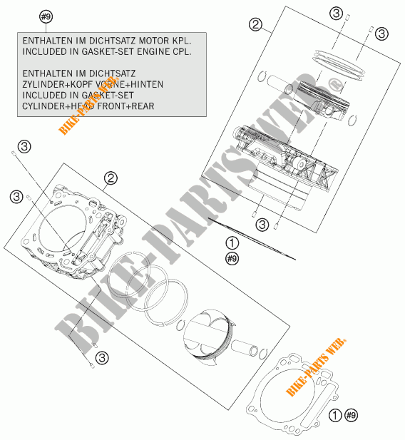 ZYLINDER für KTM 1190 ADVENTURE R ABS 2015
