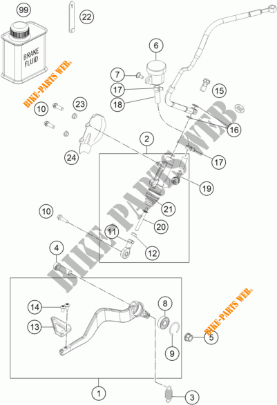 BREMSPUMPE HINTEN für KTM 1190 ADVENTURE R ABS 2015