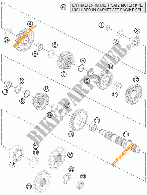 GETRIEBE VORGELEGEWELLE für KTM 1190 ADVENTURE R ABS 2014