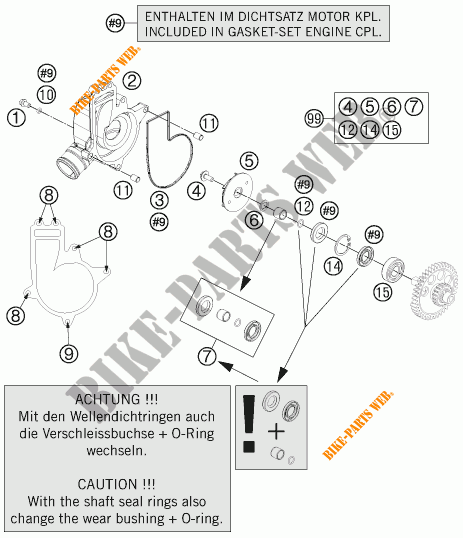 WASSERPUMPE für KTM 1190 ADVENTURE R ABS 2014