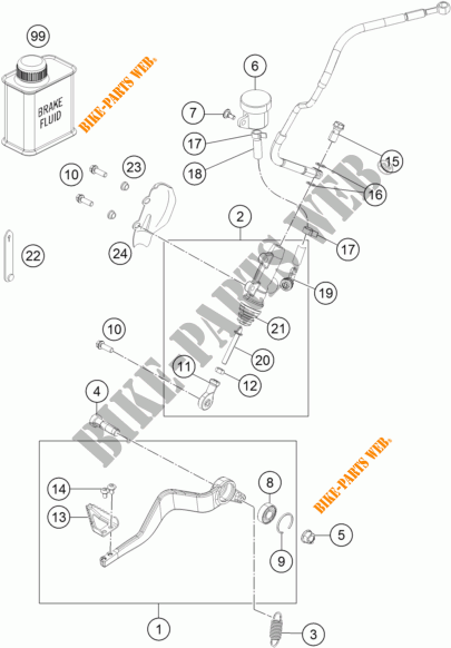 BREMSPUMPE HINTEN für KTM 1190 ADVENTURE R ABS 2013
