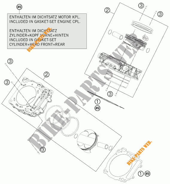 ZYLINDER für KTM 1190 ADVENTURE R ABS 2013