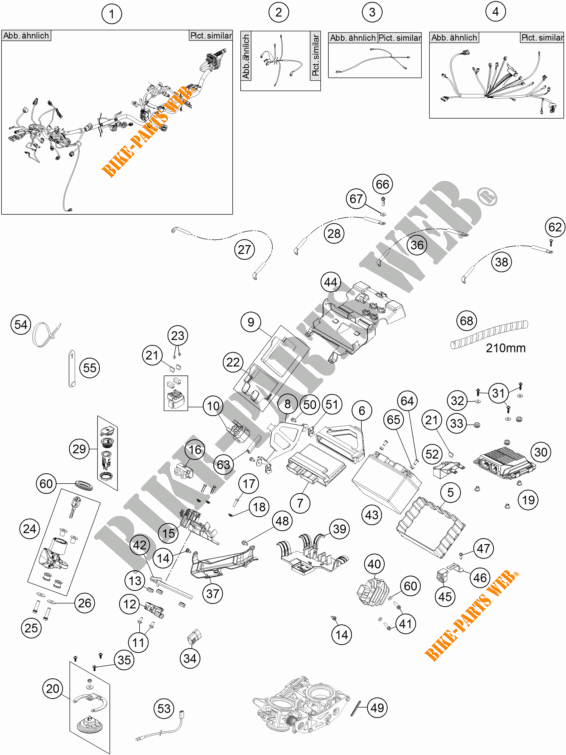 KABELBAUM ELEKTRIC für KTM 1190 ADVENTURE ABS GREY 2016