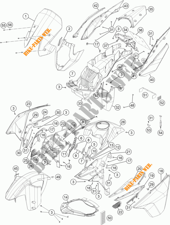 PLASTIK für KTM 1190 ADVENTURE ABS ORANGE 2016