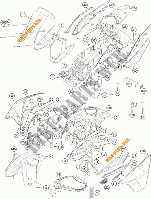 PLASTIK für KTM 1190 ADVENTURE ABS GREY 2016