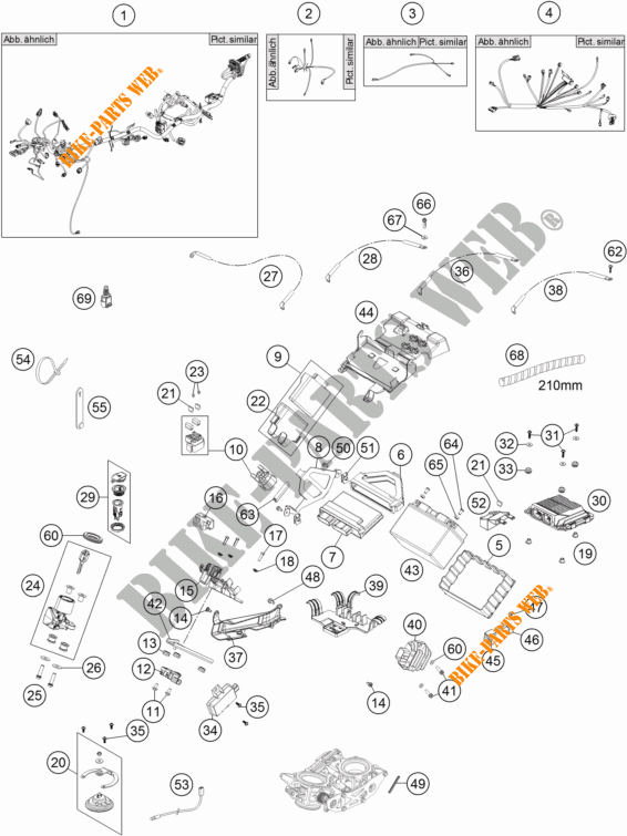 KABELBAUM ELEKTRIC für KTM 1190 ADVENTURE ABS ORANGE 2016