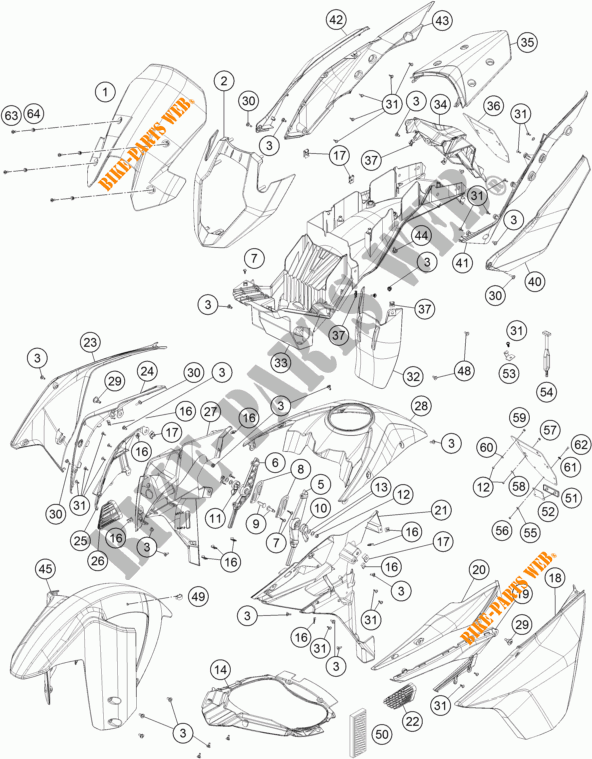 PLASTIK für KTM 1190 ADVENTURE ABS GREY 2016