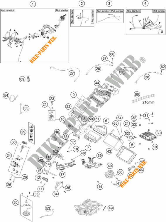 KABELBAUM ELEKTRIC für KTM 1190 ADVENTURE ABS ORANGE 2016
