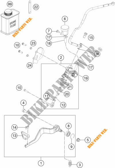 BREMSPUMPE HINTEN für KTM 1190 ADVENTURE ABS GREY 2016