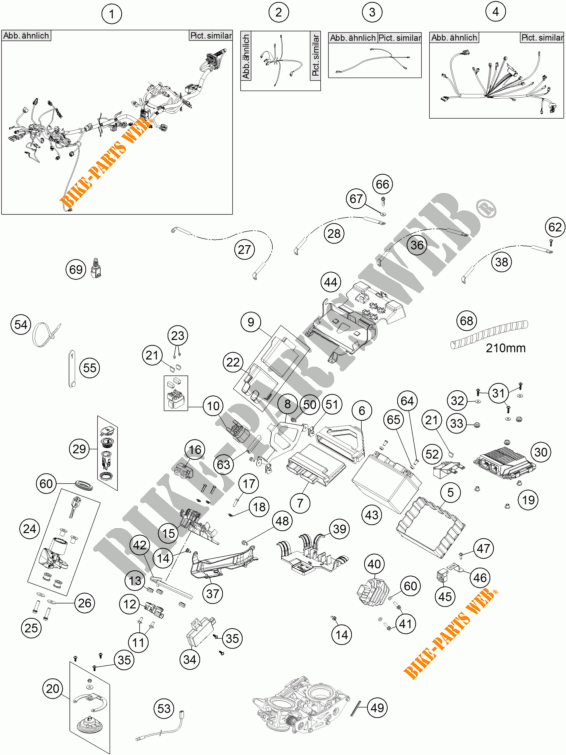 KABELBAUM ELEKTRIC für KTM 1190 ADVENTURE ABS GREY 2016