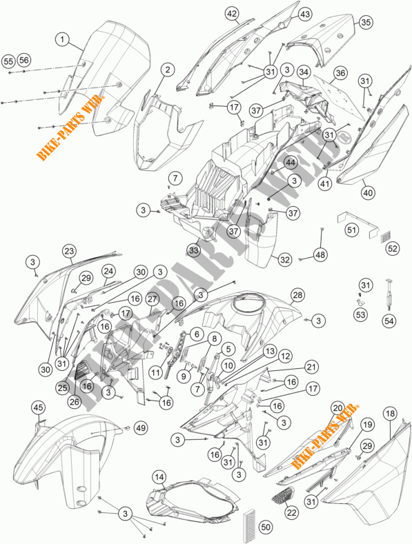 PLASTIK für KTM 1190 ADVENTURE ABS GREY 2015
