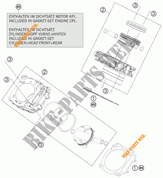 ZYLINDER für KTM 1190 ADVENTURE ABS ORANGE 2015