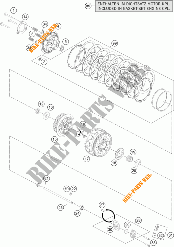 KUPPLUNG für KTM 1190 ADVENTURE ABS GREY 2015