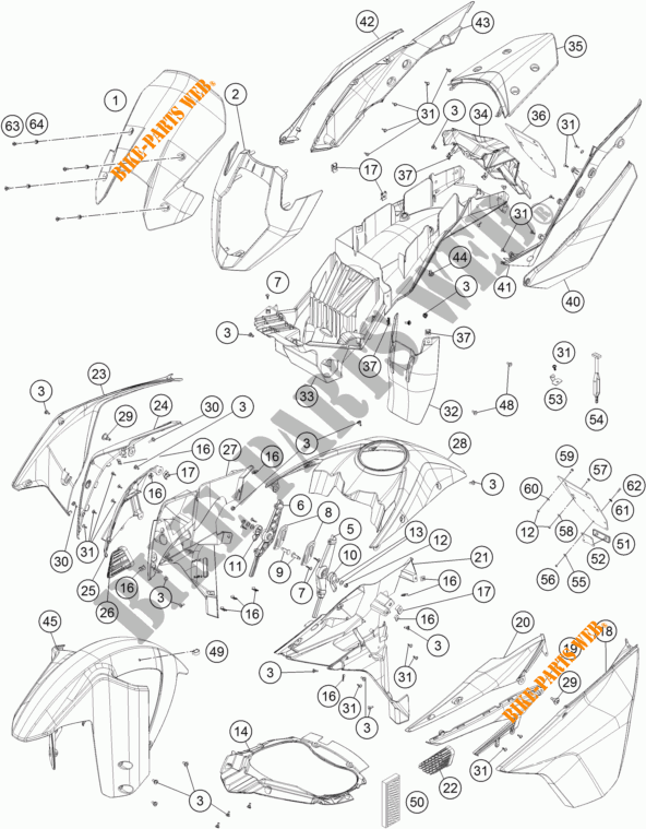 PLASTIK für KTM 1190 ADVENTURE ABS GREY 2015