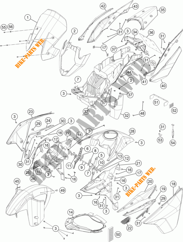 PLASTIK für KTM 1190 ADVENTURE ABS GREY 2014