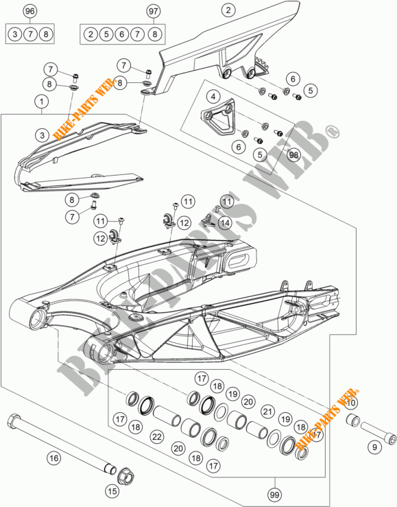 SCHWINGE für KTM 1190 ADVENTURE ABS GREY WES. 2014