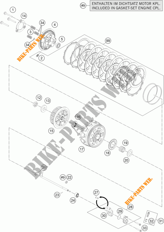 KUPPLUNG für KTM 1190 ADVENTURE ABS GREY 2014