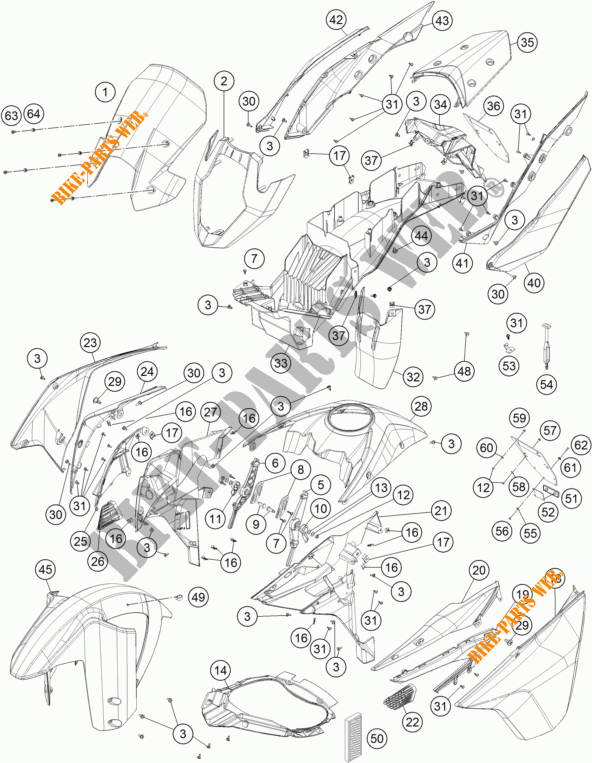 PLASTIK für KTM 1050 ADVENTURE ABS 2016