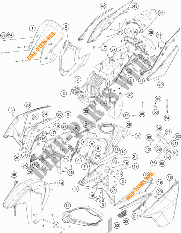 PLASTIK für KTM 1050 ADVENTURE ABS 2015