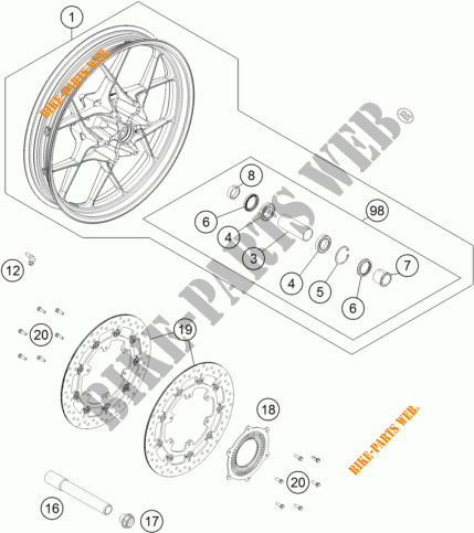 VORDERRADFELGE für KTM 1050 ADVENTURE ABS 2015