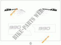 AUFKLEBER für KTM 990 ADVENTURE WHITE ABS 2009
