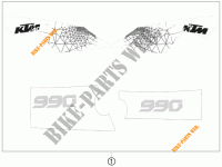 AUFKLEBER für KTM 990 ADVENTURE ORANGE ABS 2009