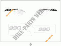 AUFKLEBER für KTM 990 ADVENTURE WHITE ABS 2009