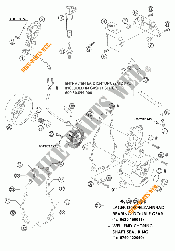 ZÜNDUNG für KTM 950 ADVENTURE ORANGE LOW 2003