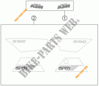 AUFKLEBER für KTM 990 SUPERMOTO T ORANGE ABS 2012