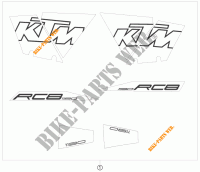 AUFKLEBER für KTM 1190 RC8 WHITE 2009
