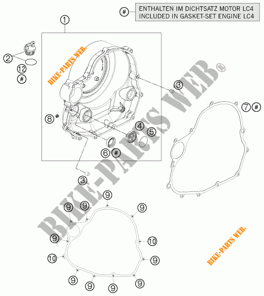 DECKEL KUPPLUNG für KTM 690 SMC R ABS 2016