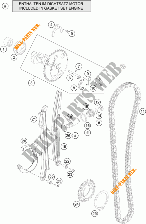 VENTILSTEUERZEITEN für KTM 690 SMC R ABS 2016