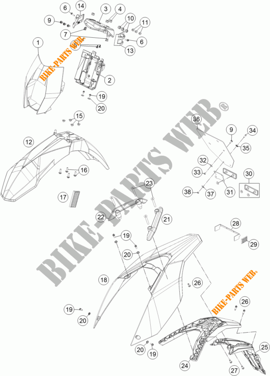 PLASTIK für KTM 690 SMC R ABS 2015