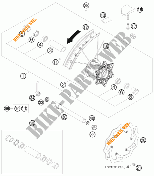 VORDERRADFELGE für KTM 530 XC-W SIX DAYS 2011