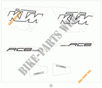 AUFKLEBER für KTM 1190 RC8 BLACK 2009