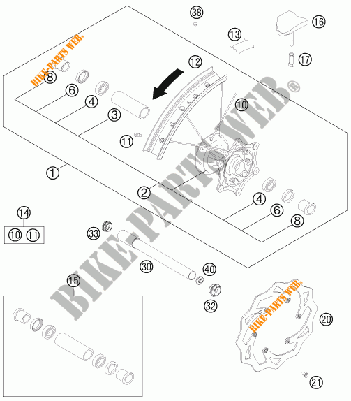 VORDERRADFELGE für KTM 500 XC-W 2015