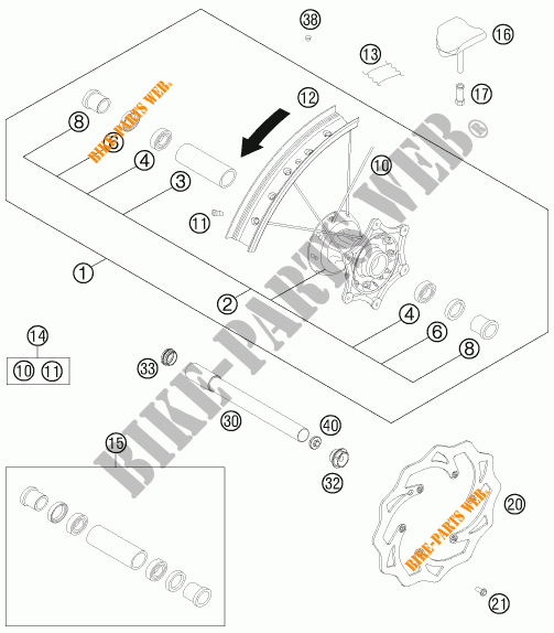 VORDERRADFELGE für KTM 300 XC-W 2015