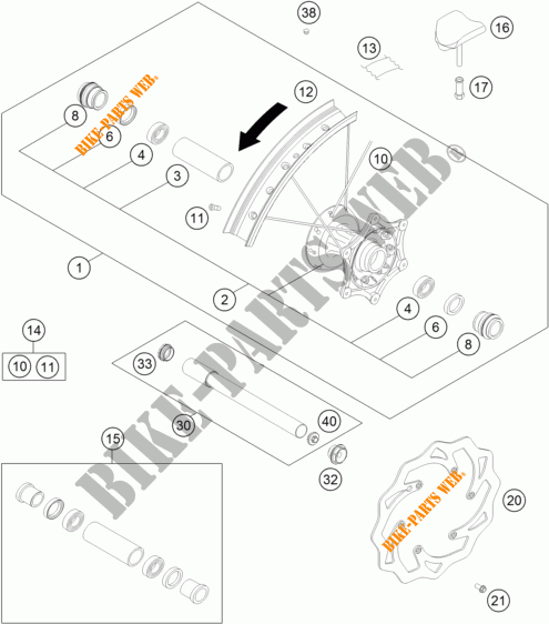 VORDERRADFELGE für KTM 300 XC 2016