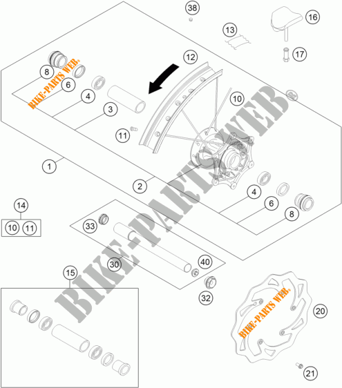 VORDERRADFELGE für KTM 300 XC 2015