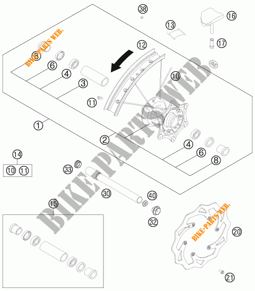 VORDERRADFELGE für KTM 150 XC 2013