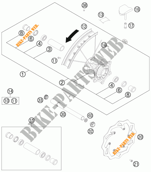 VORDERRADFELGE für KTM 150 XC 2012