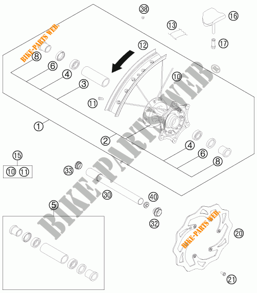 VORDERRADFELGE für KTM 250 XCF-W 2012