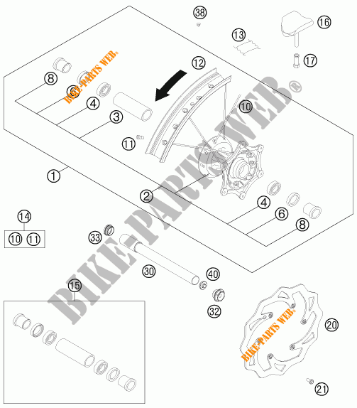 VORDERRADFELGE für KTM 250 XC-F 2013